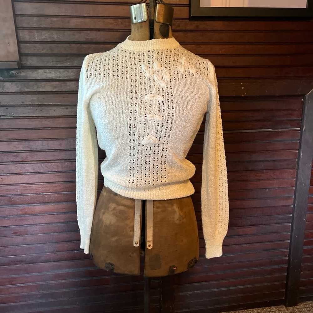 Vintage Cream Sweater Cottage core